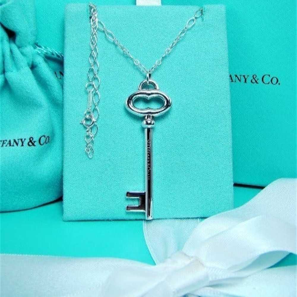 Tiffany & Co Sterling Silver Oval Key 16" Necklace - image 5