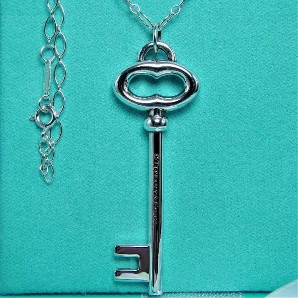 Tiffany & Co Sterling Silver Oval Key 16" Necklace - image 7