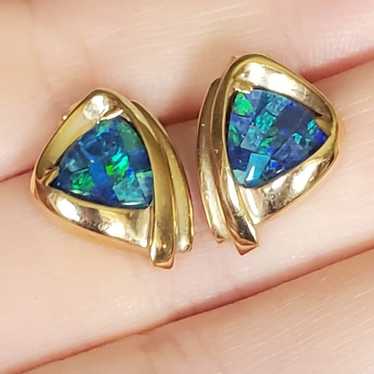 10k gold mosaic opal 10k gold earrings