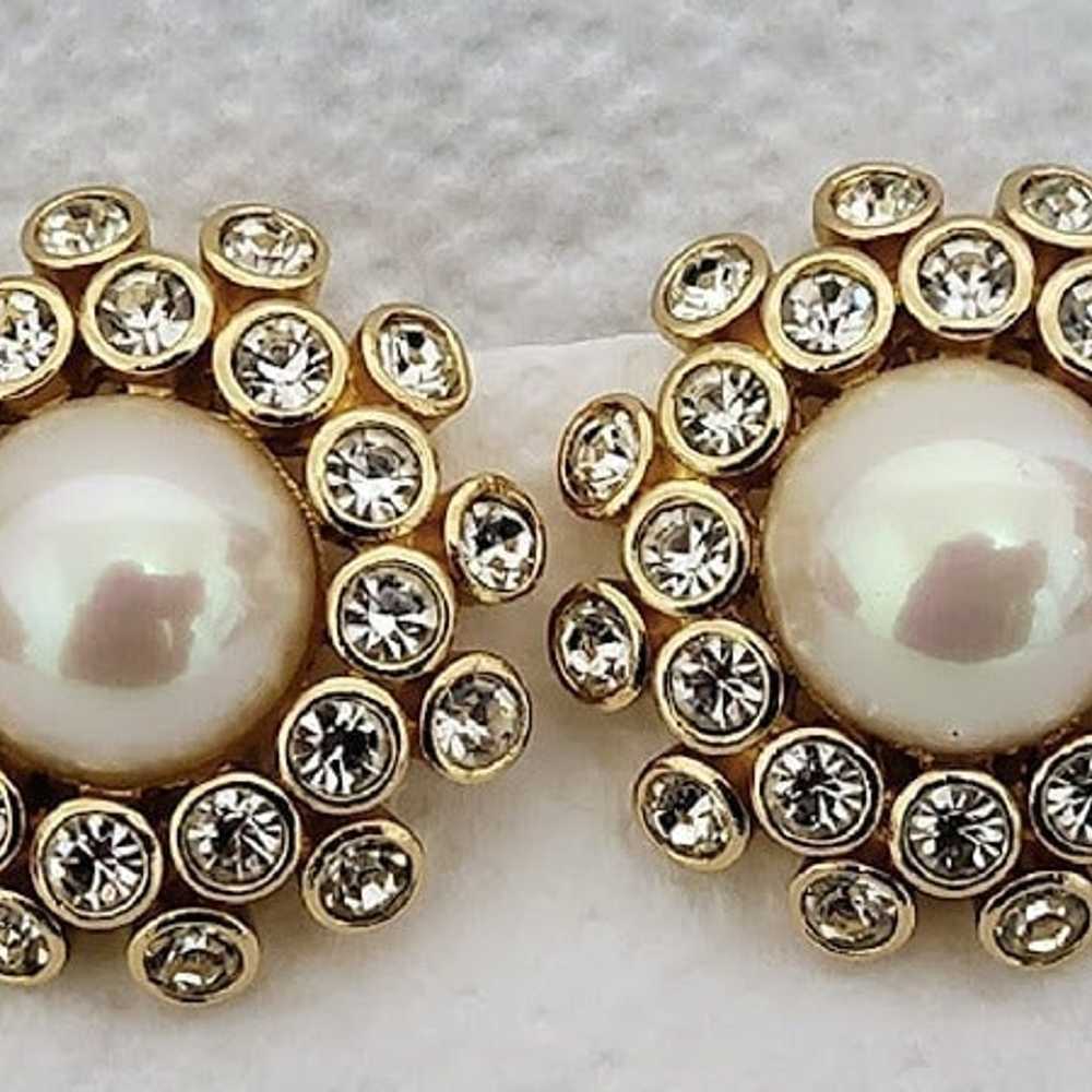 AuthLIKE NEW Christian Dior Vintage Gold Pearl Rh… - image 8