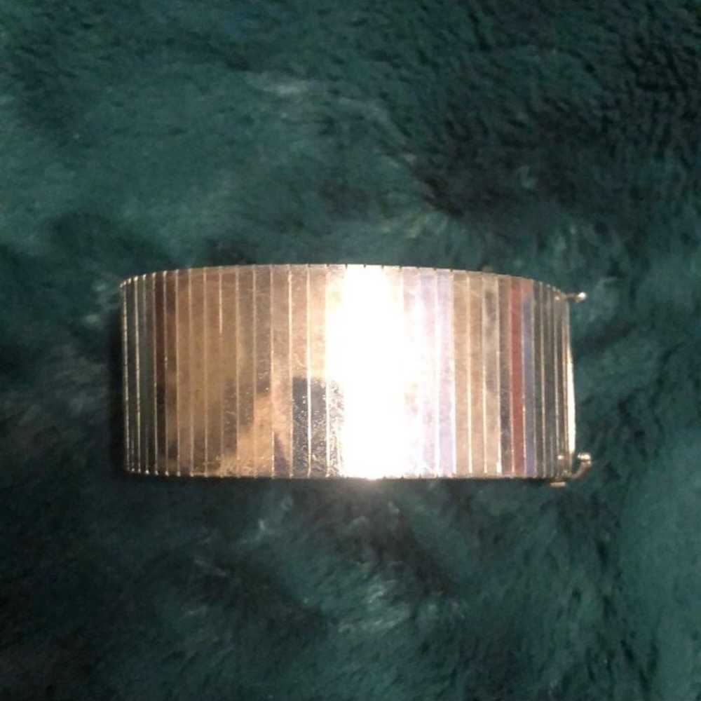 Vintage Italian Milor Sterling Wide Omega Bracelet - image 1