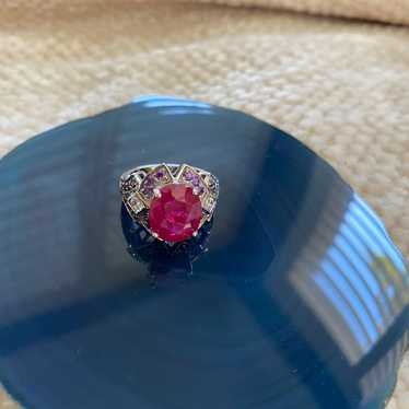 A Vintage Natural 7.2CT Oval Cut Blood R - image 1