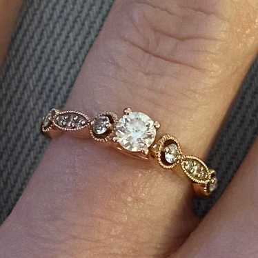 Adrianna Papell 14k rose gold diamond ri - image 1