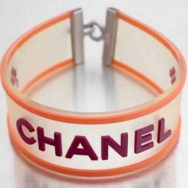 Vintage 2001 CHANEL Logo Camellia Orange Violet Ru