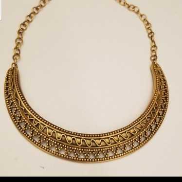 Vintage YSL designer gold collar necklace Yves St… - image 1