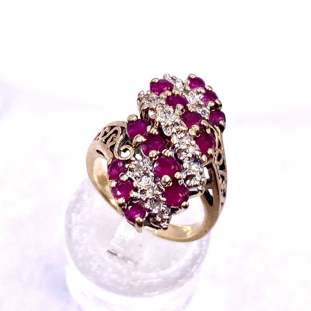 2 carat diamond rings and ruby natural gold 10k s… - image 11