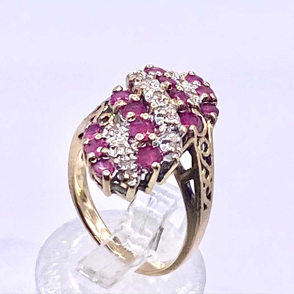 2 carat diamond rings and ruby natural gold 10k s… - image 4