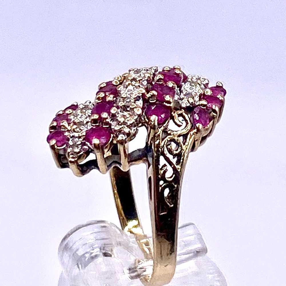 2 carat diamond rings and ruby natural gold 10k s… - image 5