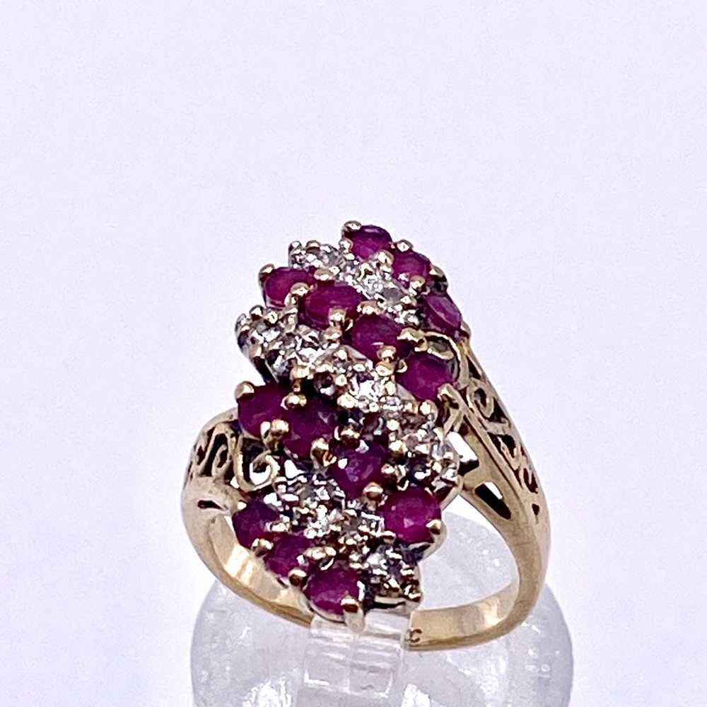 2 carat diamond rings and ruby natural gold 10k s… - image 6