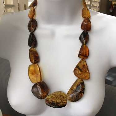 Natural Mexican amber chunky necklace - image 1