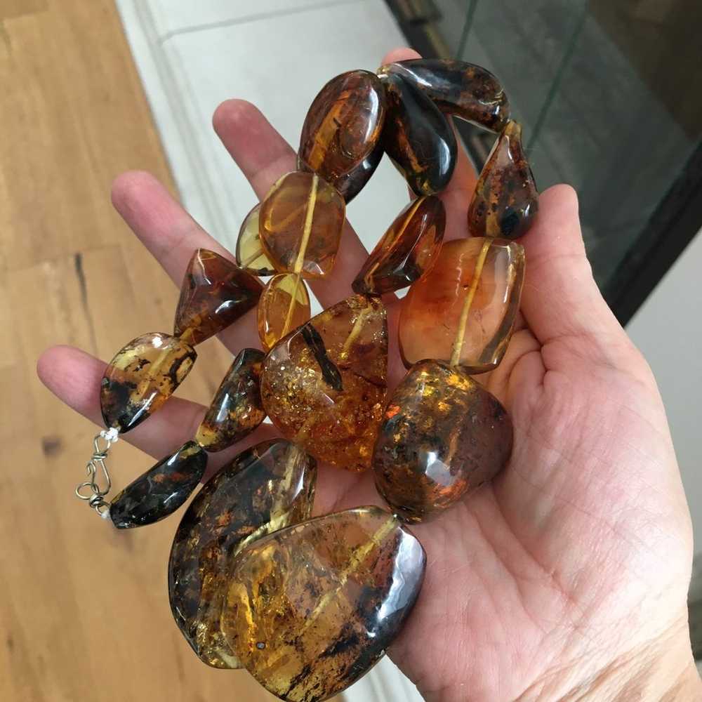 Natural Mexican amber chunky necklace - image 2