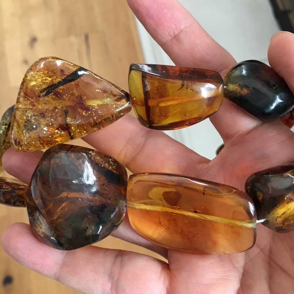 Natural Mexican amber chunky necklace - image 4