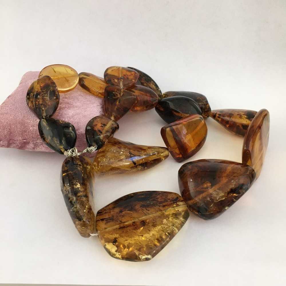 Natural Mexican amber chunky necklace - image 5