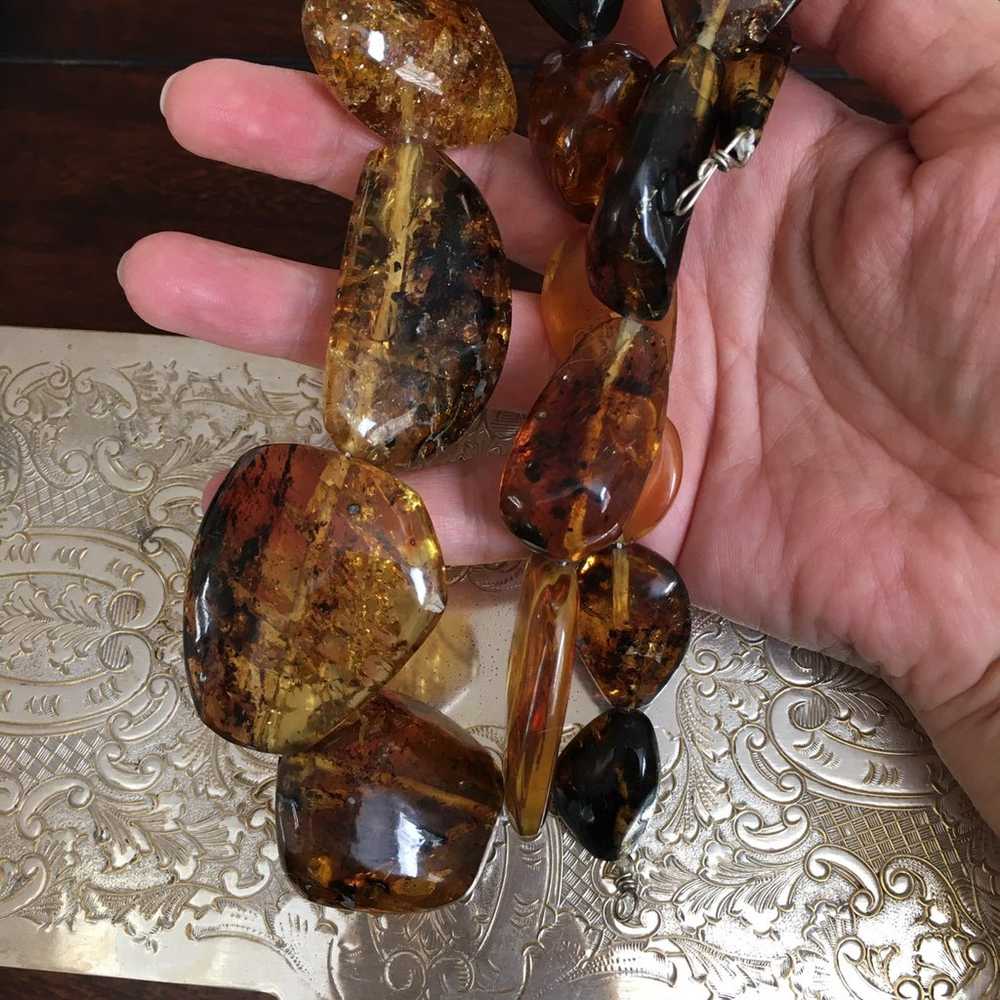 Natural Mexican amber chunky necklace - image 8