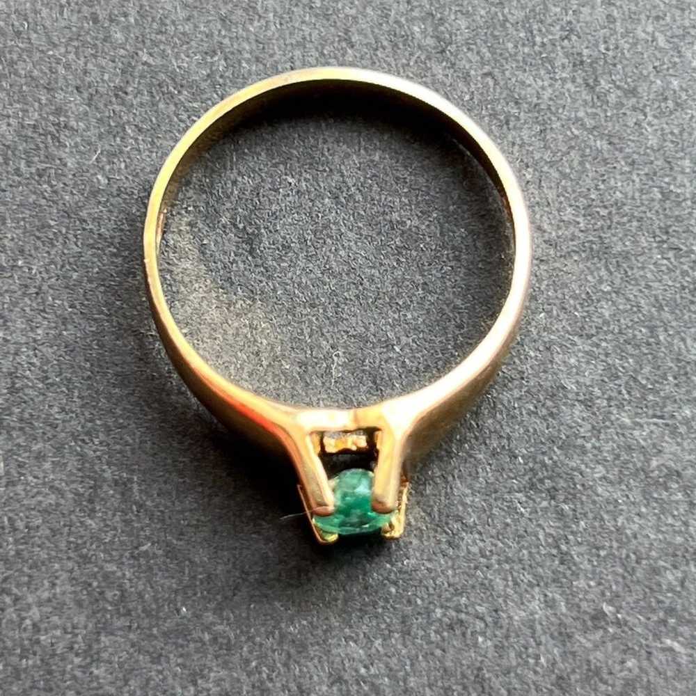 14k Natural Emerald Ring - image 10