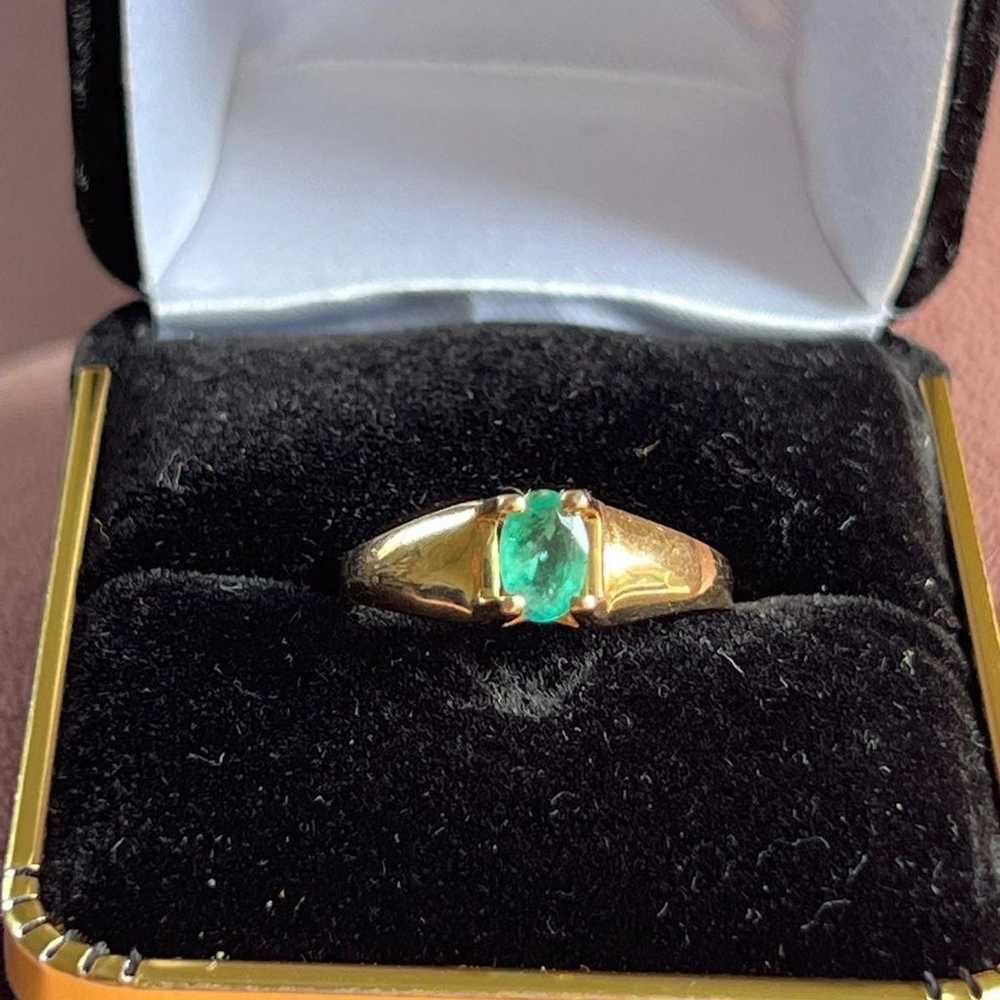 14k Natural Emerald Ring - image 12