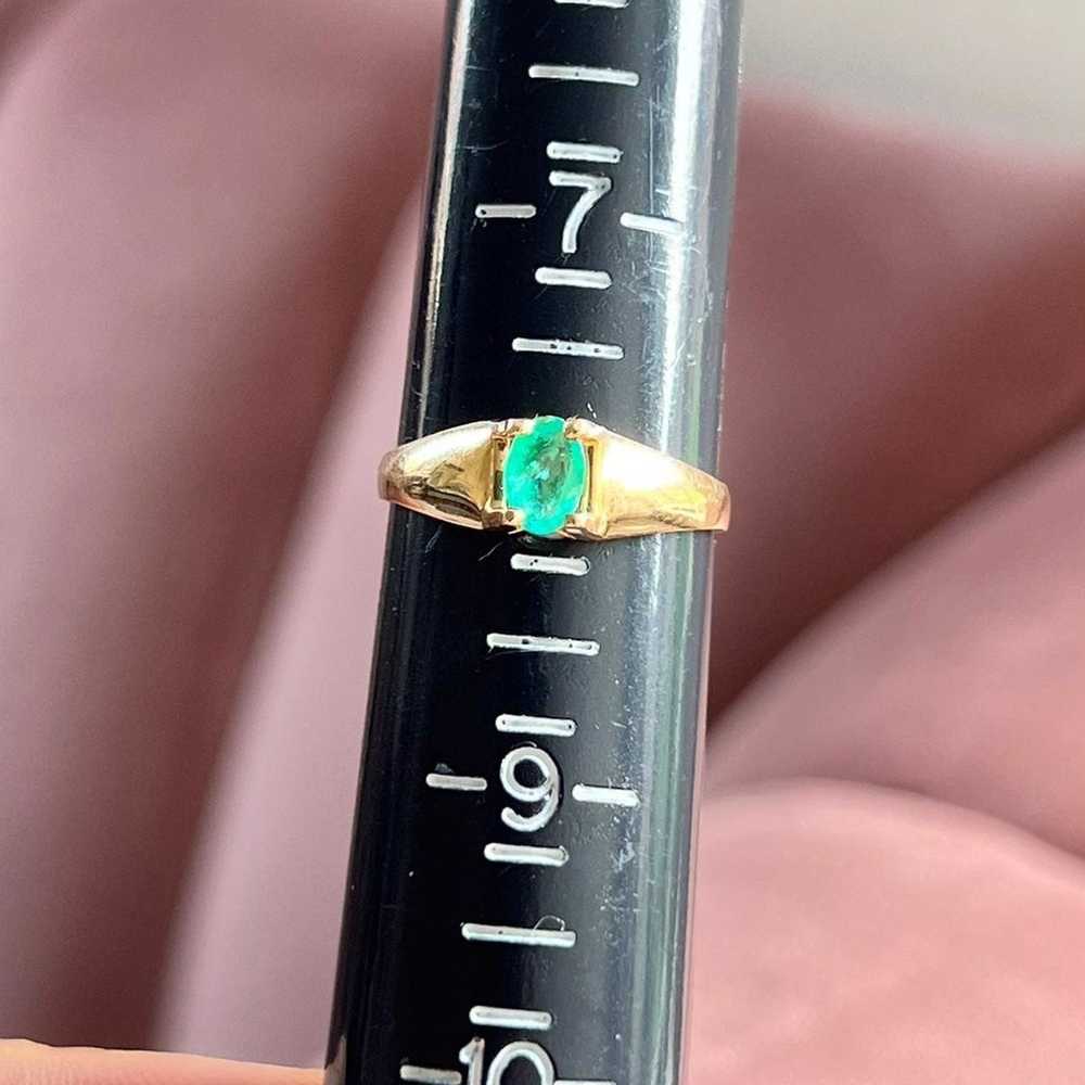 14k Natural Emerald Ring - image 6