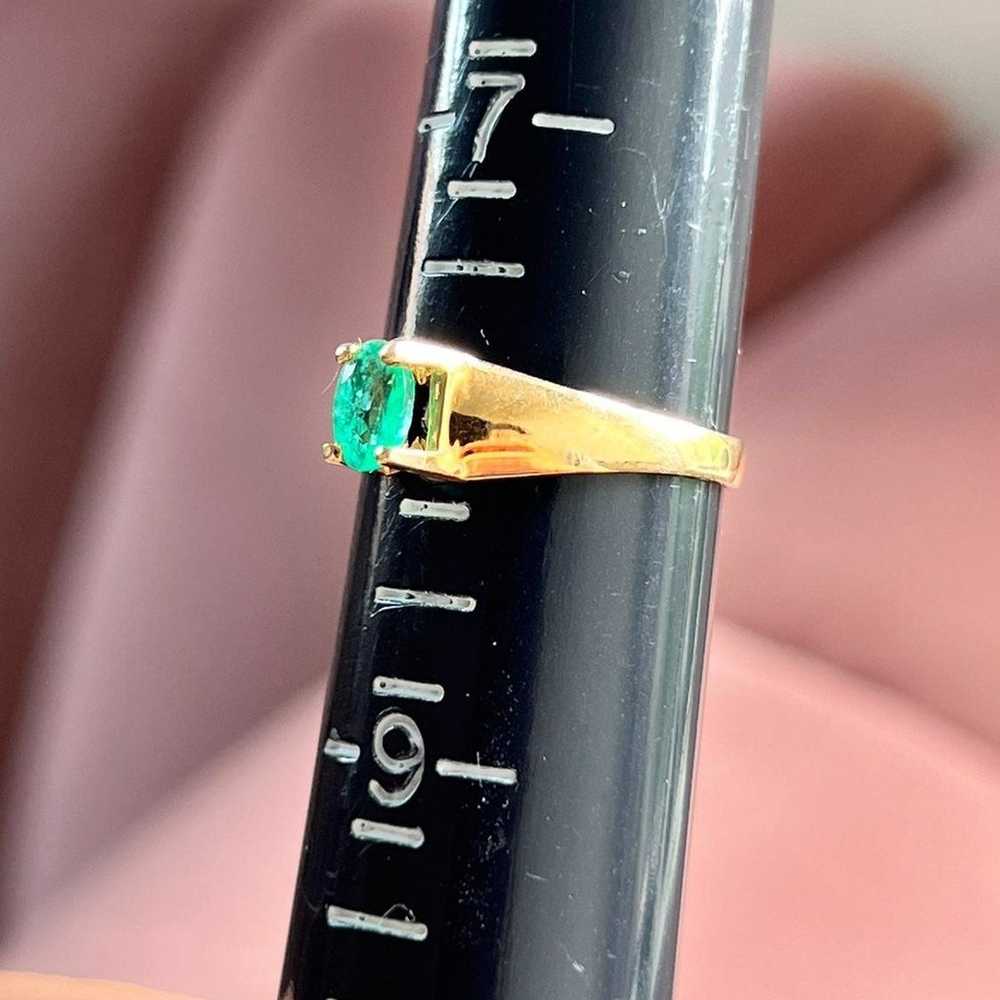 14k Natural Emerald Ring - image 7