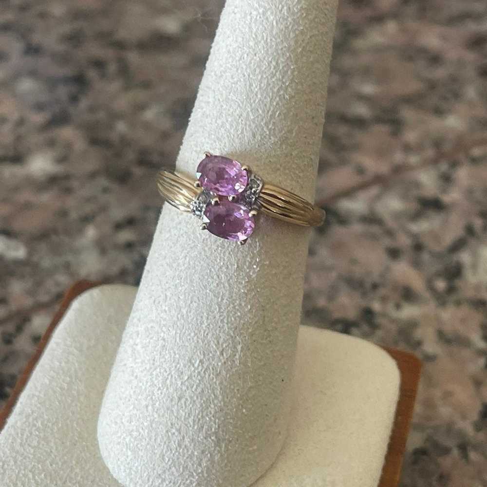 14k yellow gold & vintage african pink sapphire r… - image 5