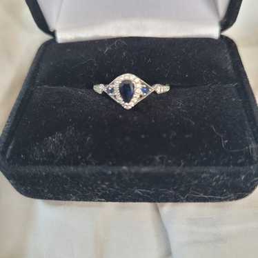 Blue Sapphire size 8 engagement ring - image 1