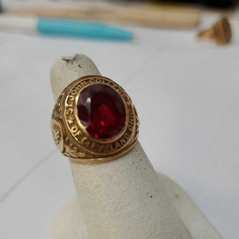 1957 vintage 10kt Gold  college Ring, 12.5gr - image 1