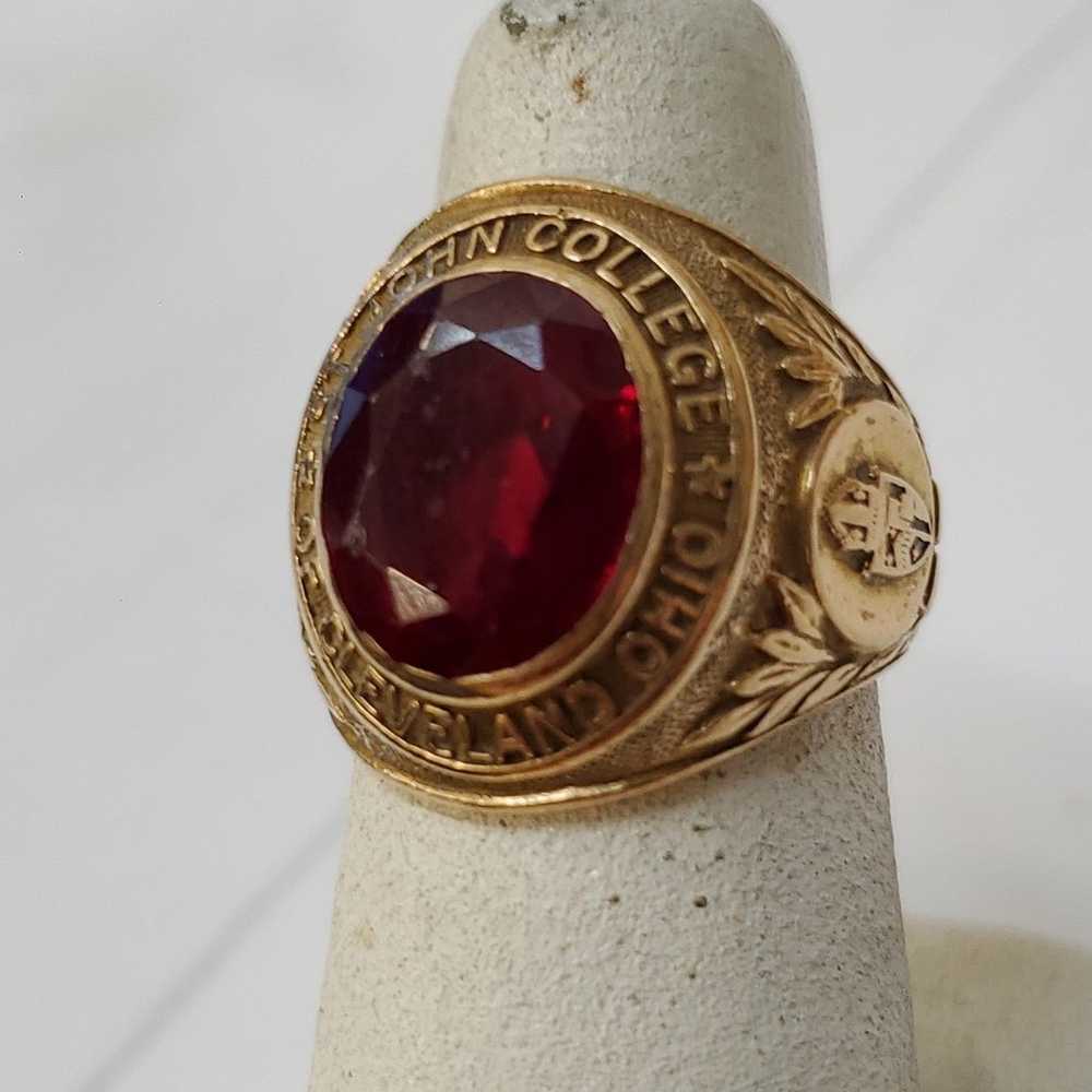 1957 vintage 10kt Gold  college Ring, 12.5gr - image 2