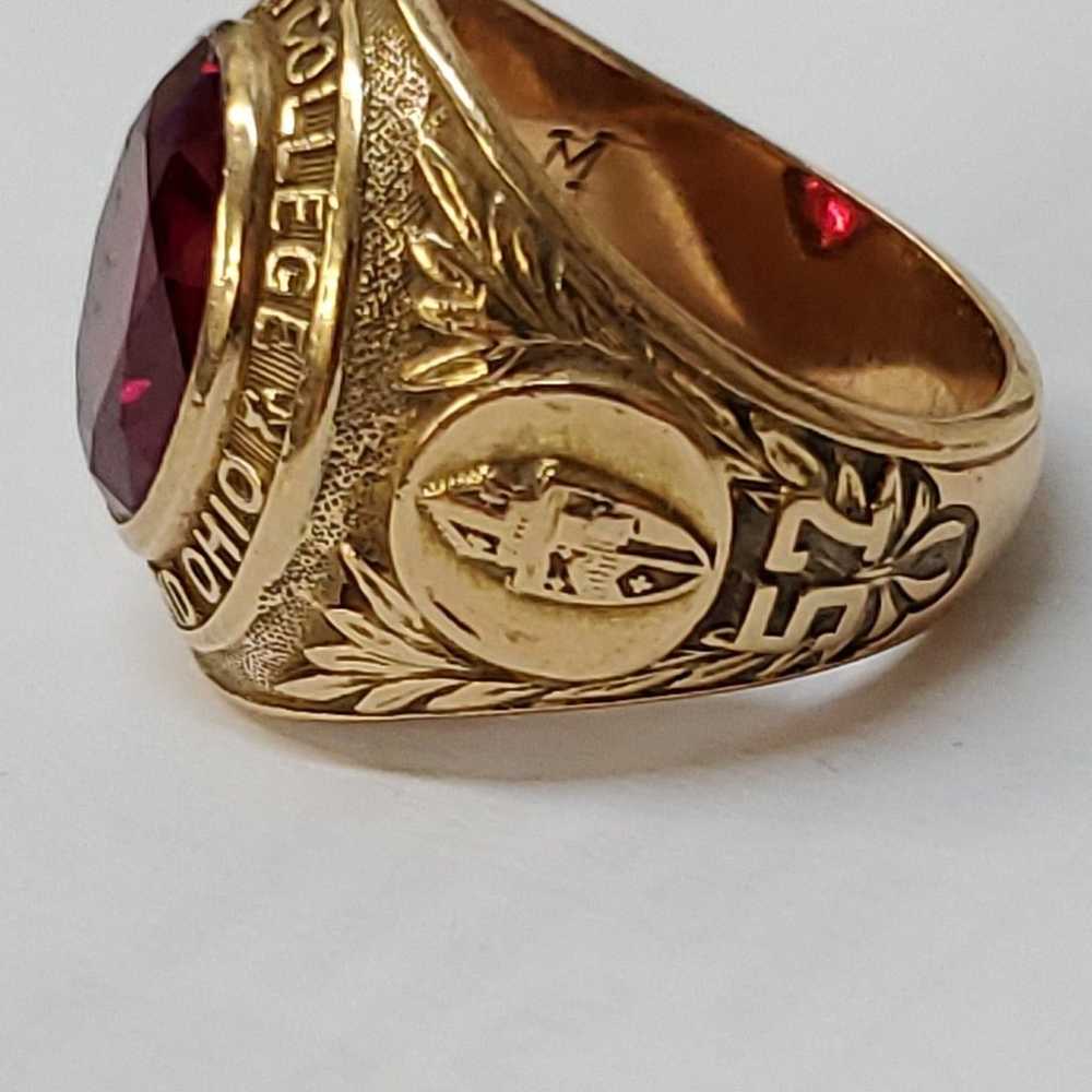 1957 vintage 10kt Gold  college Ring, 12.5gr - image 5