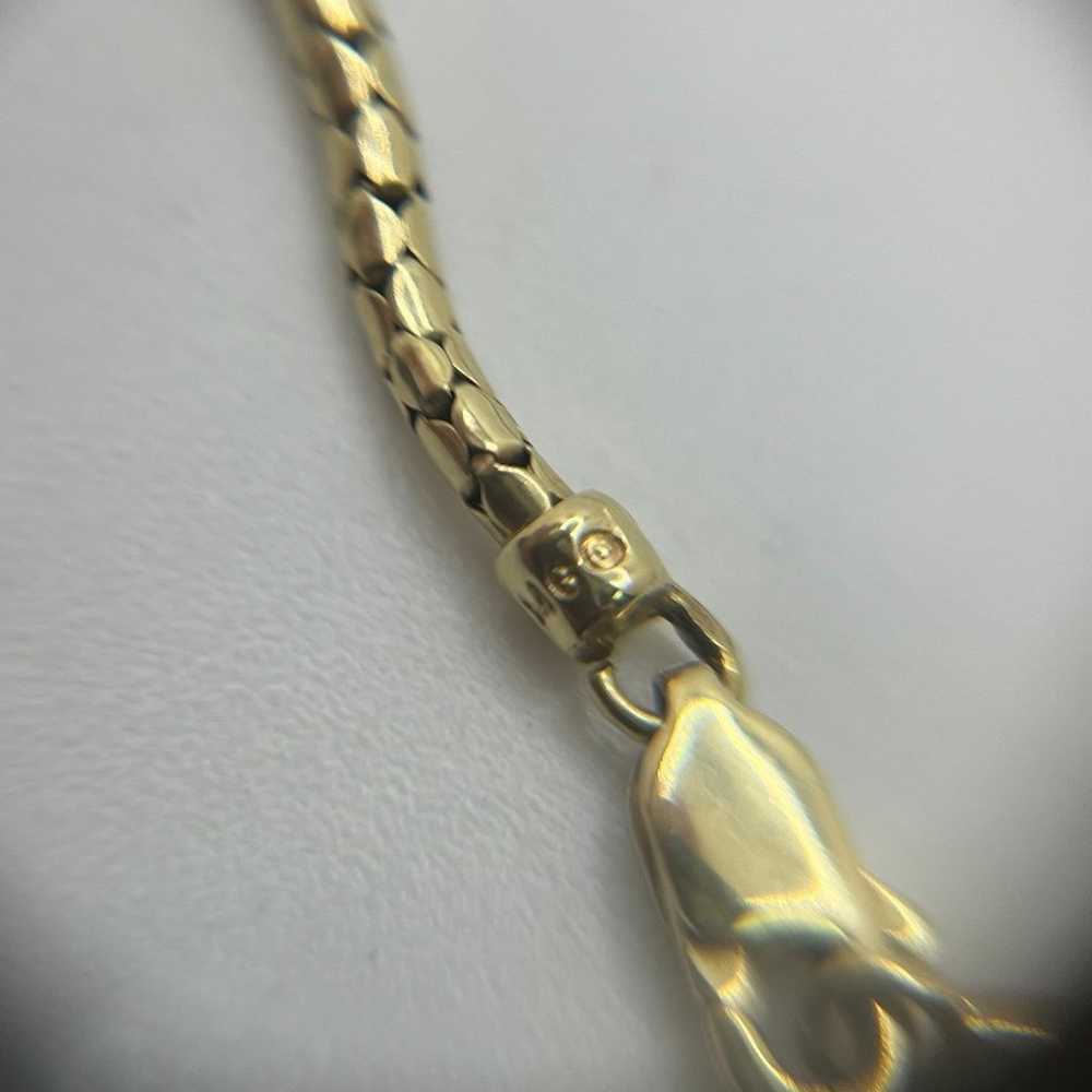 14K Gold Puffy Heart Diamond Charm Pendant Chain … - image 9