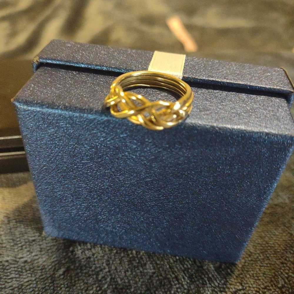 14K vintage puzzle ring - image 4