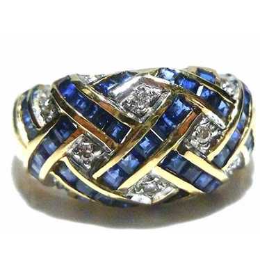 Sapphire  & Diamond Ring 14 k