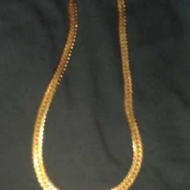 Vintage flat link gold chain - image 1