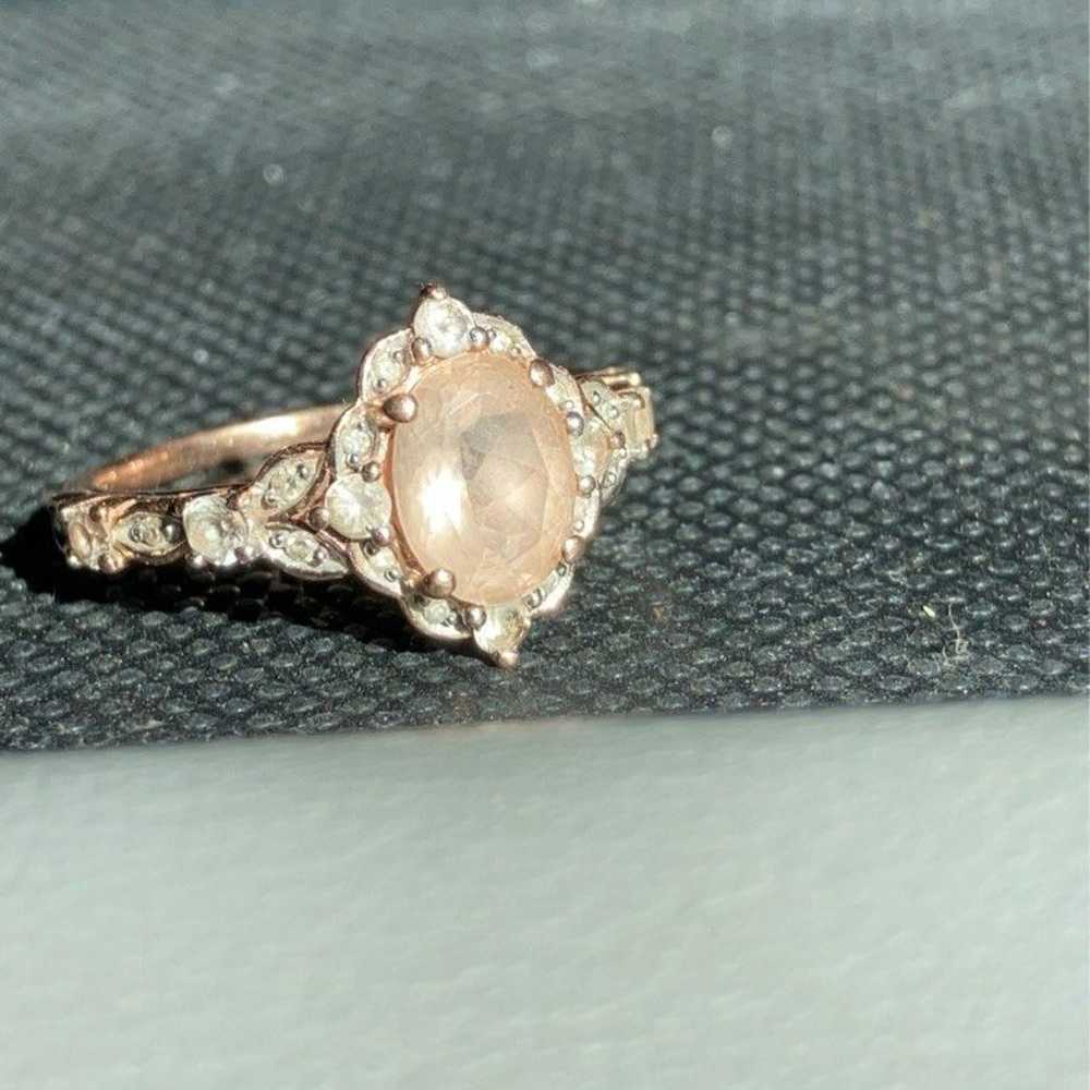 Morganite/diamond/white sapphire ring - image 1