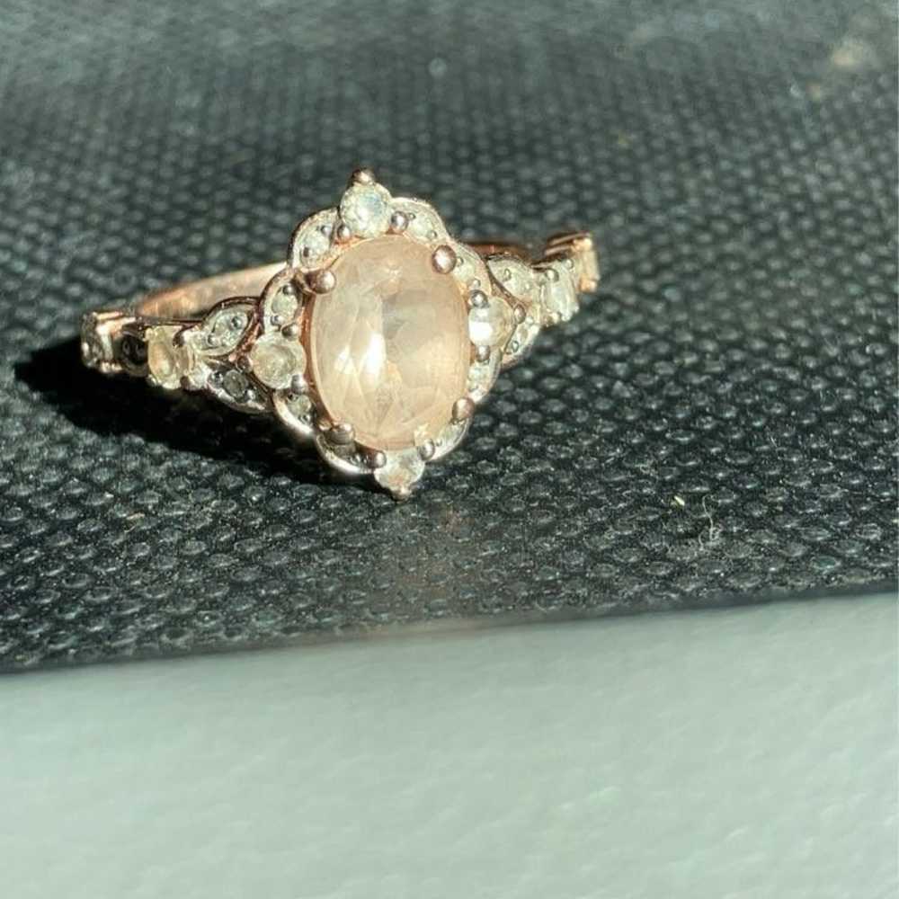 Morganite/diamond/white sapphire ring - image 2