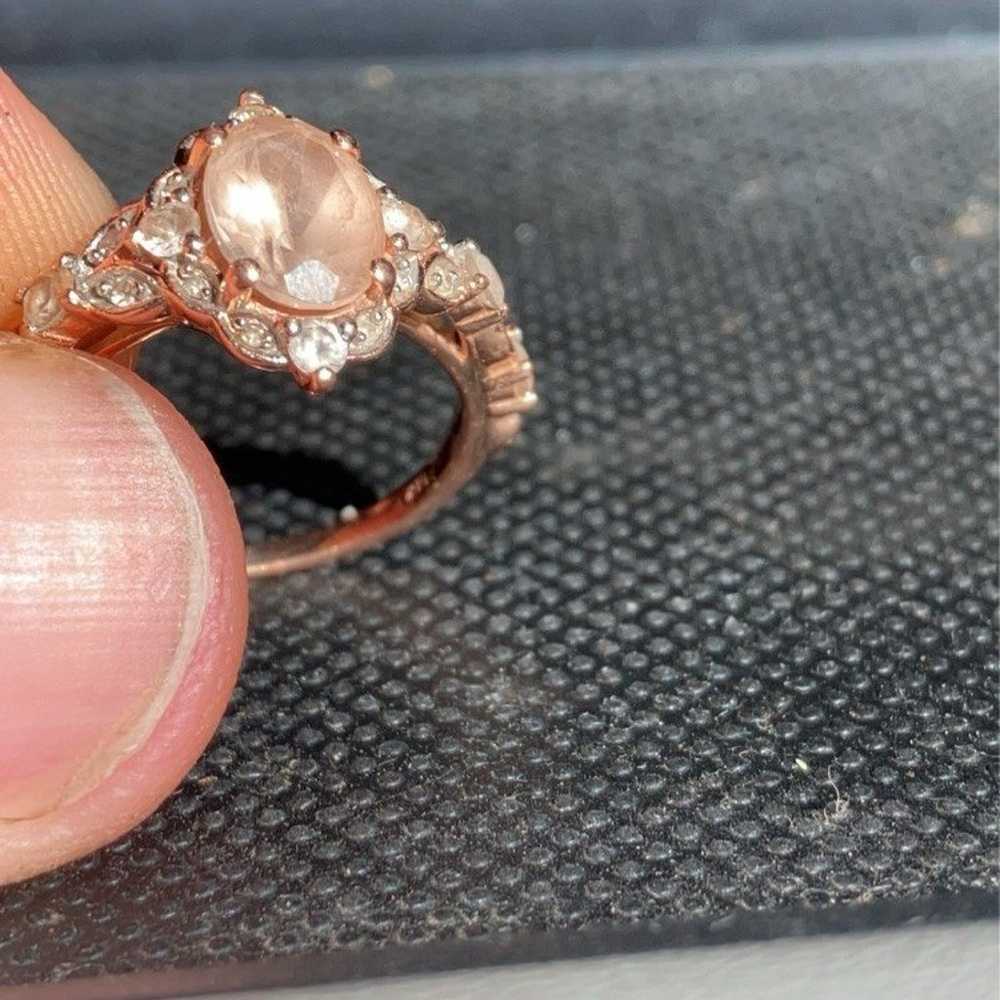 Morganite/diamond/white sapphire ring - image 5