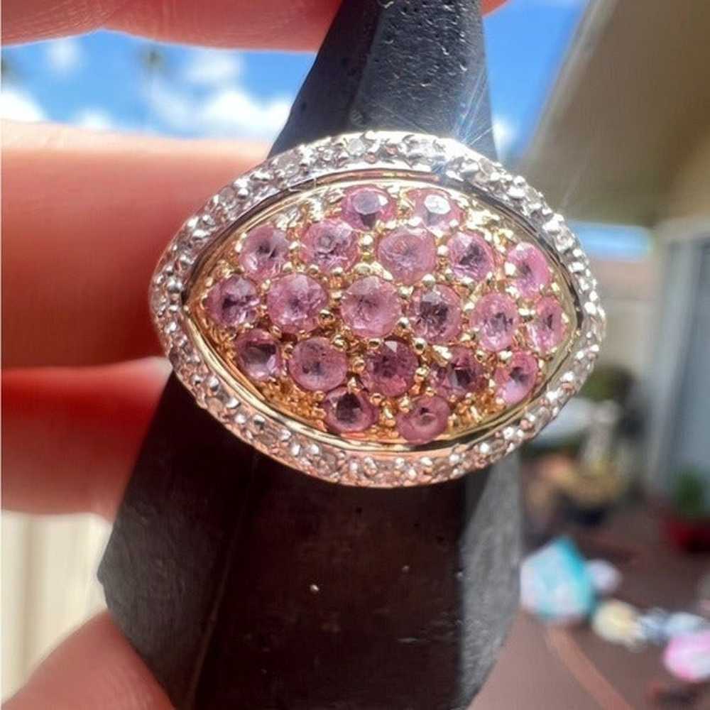 Rare vintage solid 14k gold genuine UNHEATED pink… - image 12