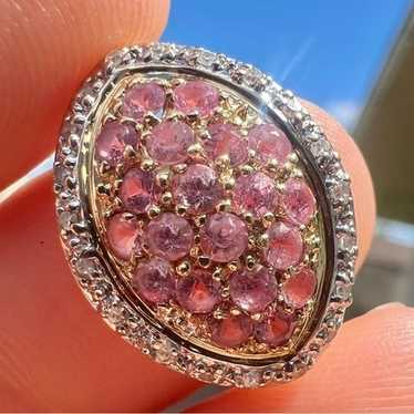 Rare vintage solid 14k gold genuine UNHEATED pink… - image 1