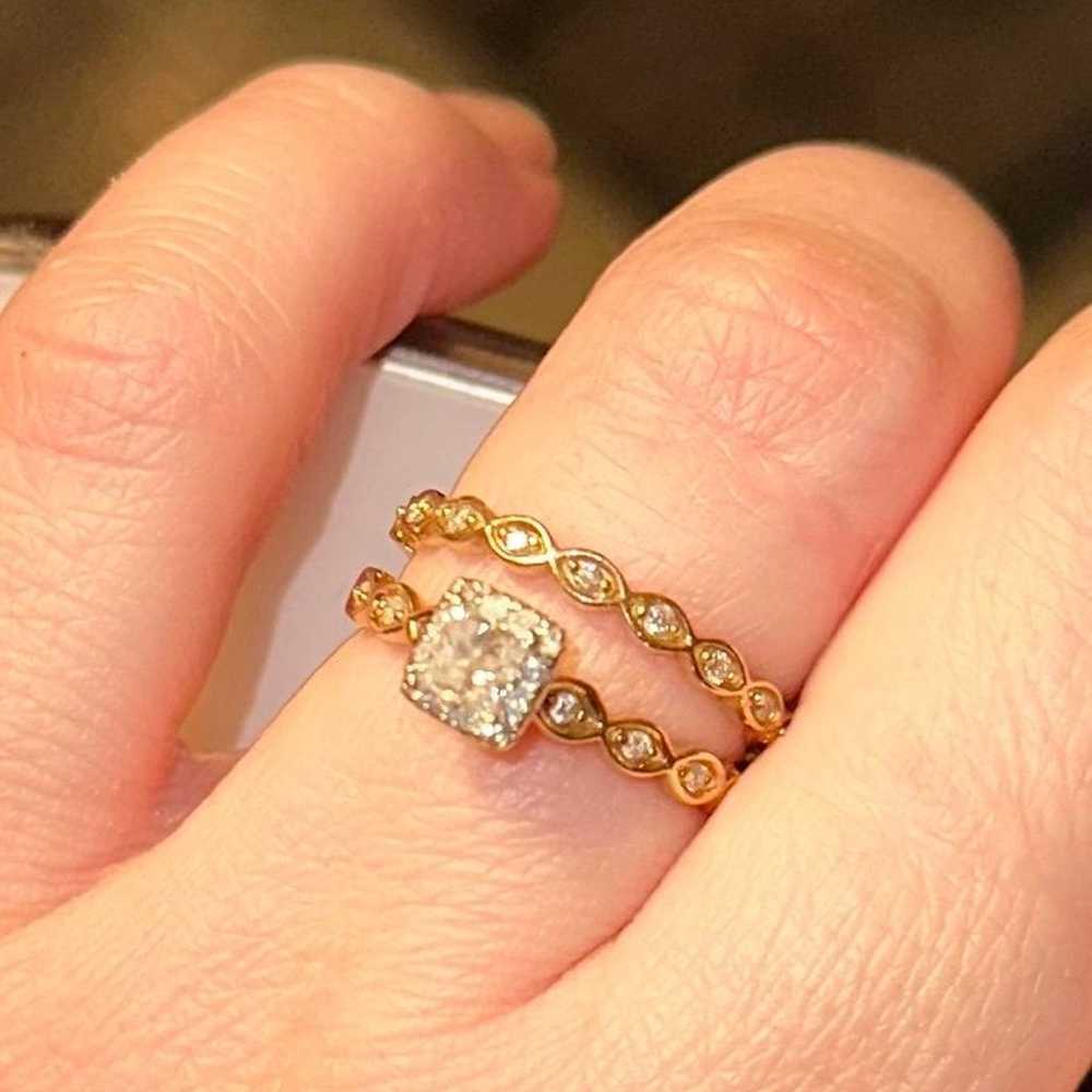 3/8 ct Diamond 10K Two-Tone Gold Ring & 1/15 ct D… - image 3