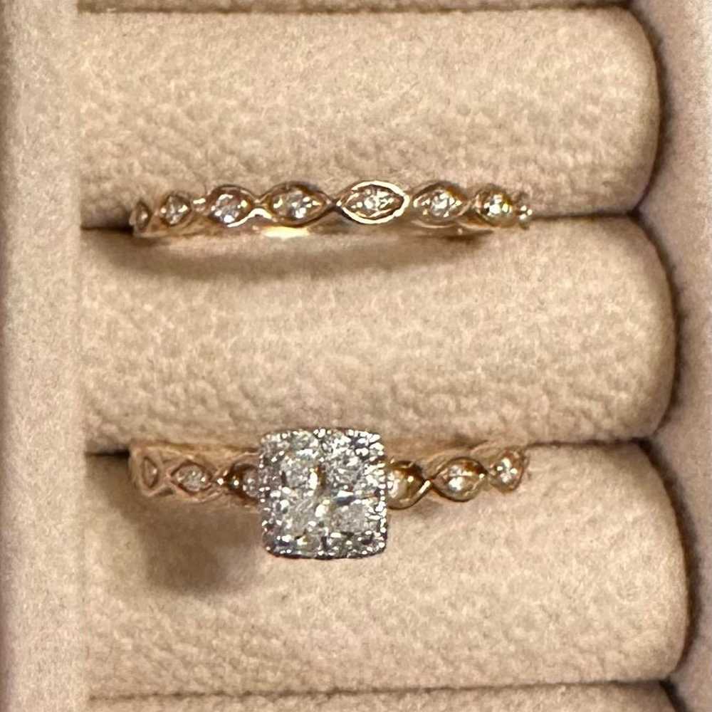 3/8 ct Diamond 10K Two-Tone Gold Ring & 1/15 ct D… - image 5