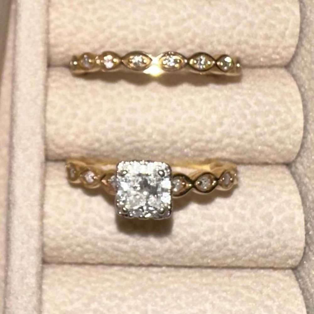 3/8 ct Diamond 10K Two-Tone Gold Ring & 1/15 ct D… - image 6