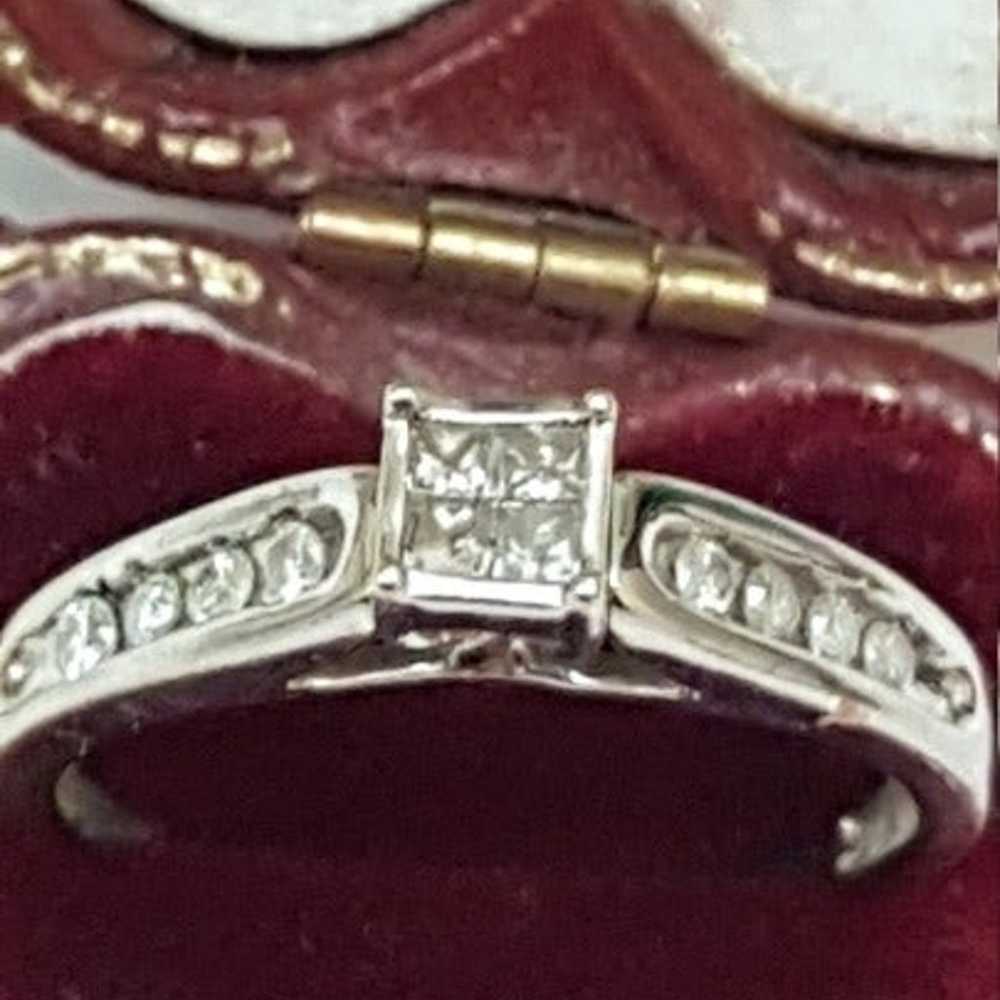 Estate Vintage 14k White Gold  .55ctw Diamond Ring - image 1