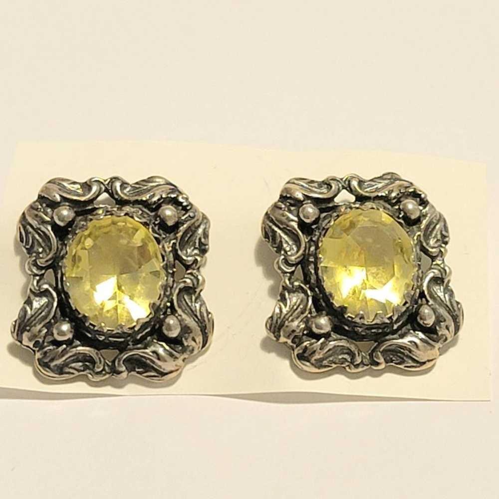 Vintage Cini Natural Yellow Stones Set. .925 Ster… - image 9