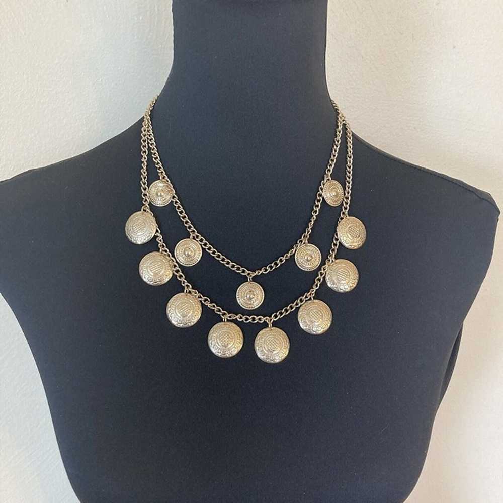 Vintage Gold Tone Double Strand Chain Womens Boho… - image 1