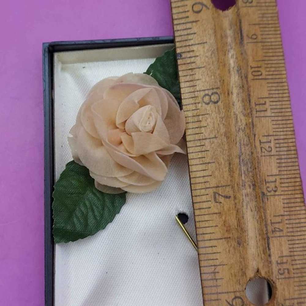 Vintage Chiffon Rose Stick Pin - image 3