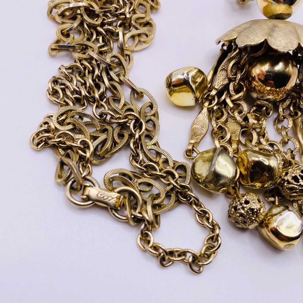 Vintage 1950s Coro Textured Gold Tone Two Strand … - image 4