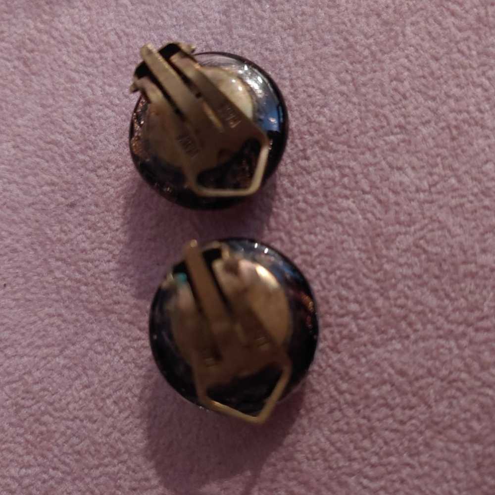 Earrings Murano Glass stud  clips Italy - art gla… - image 3