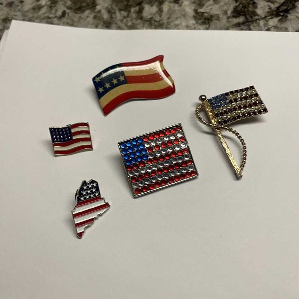 Lot Of 5 Vintage - Modern Brooch Pins Patriotic A… - image 3