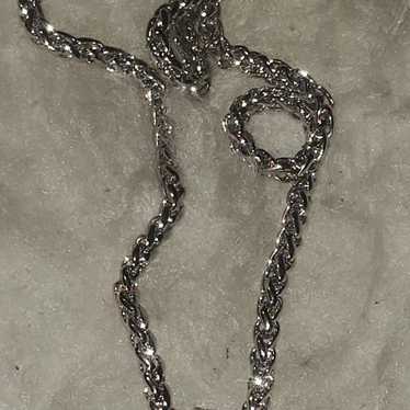 Vintage  Silver Tone Necklace 20 inch - image 1