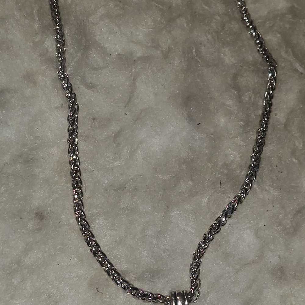 Vintage  Silver Tone Necklace 20 inch - image 2