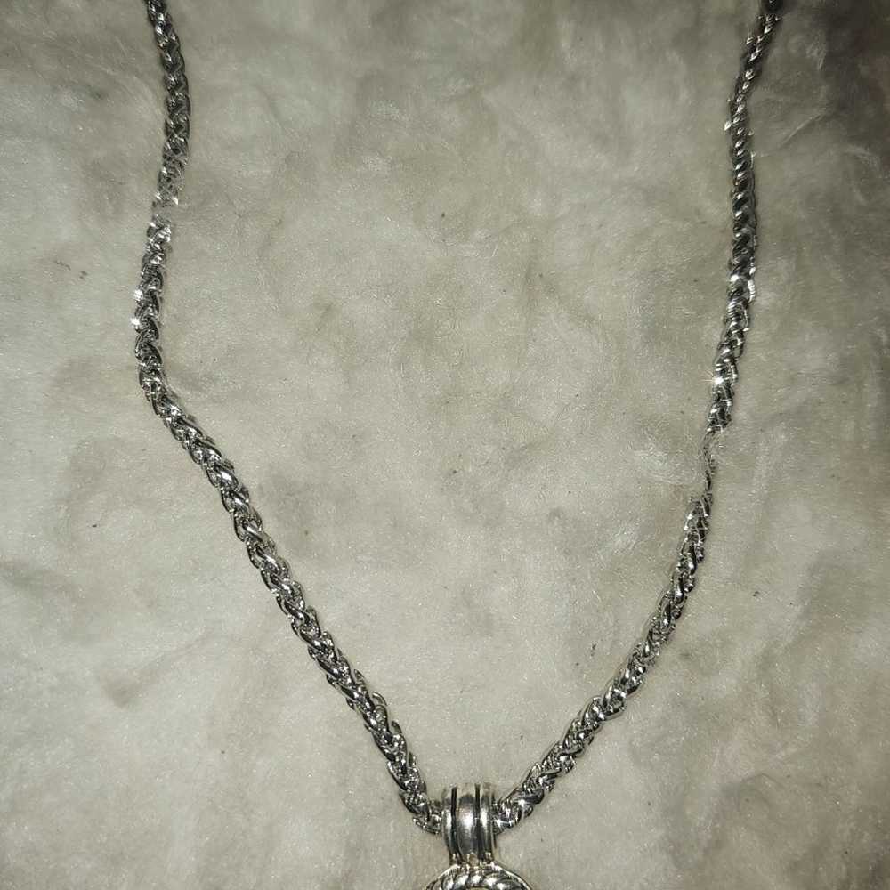 Vintage  Silver Tone Necklace 20 inch - image 4