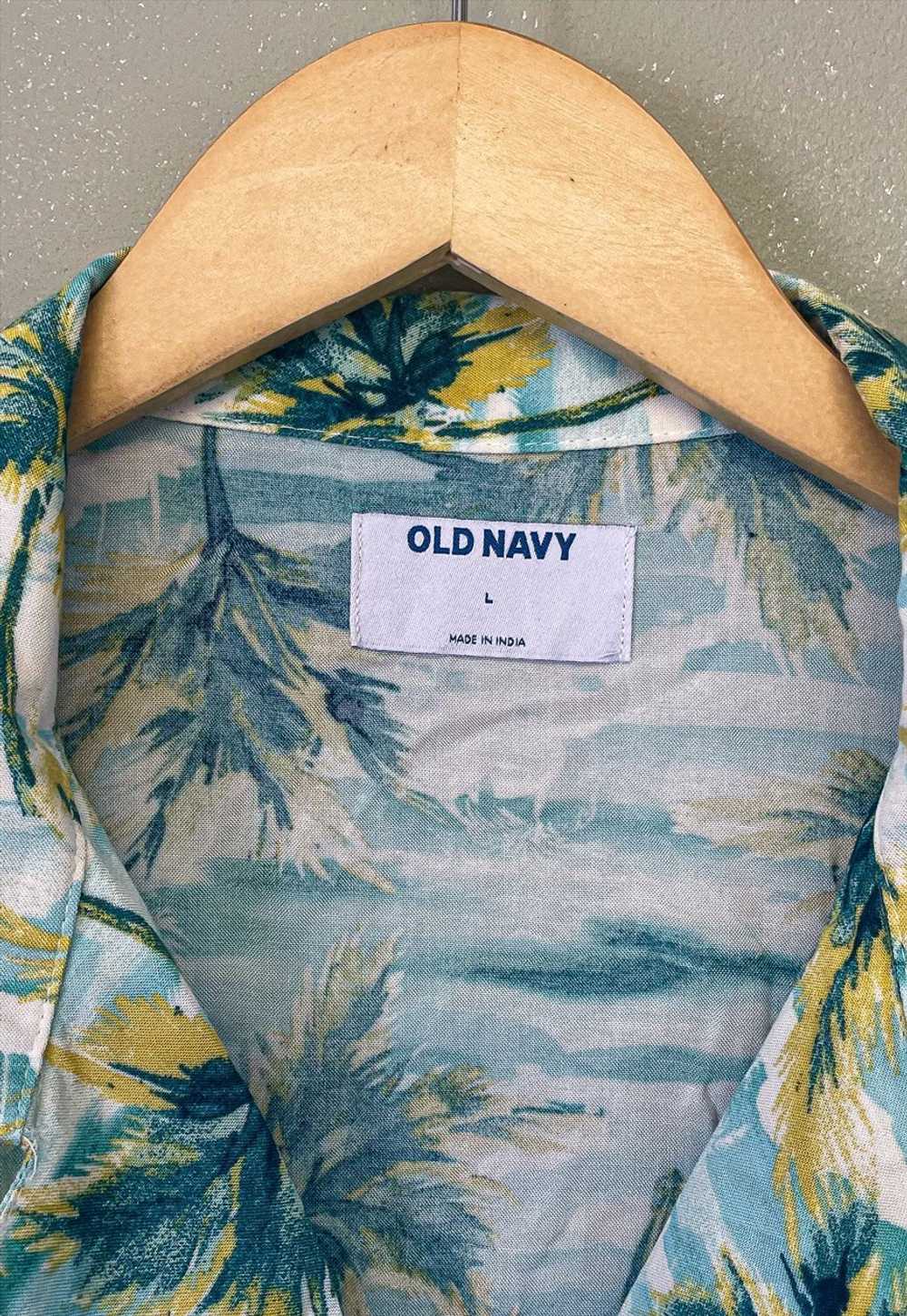 Vintage Old Navy Hawaiian Shirt Multicolour Palm … - image 3